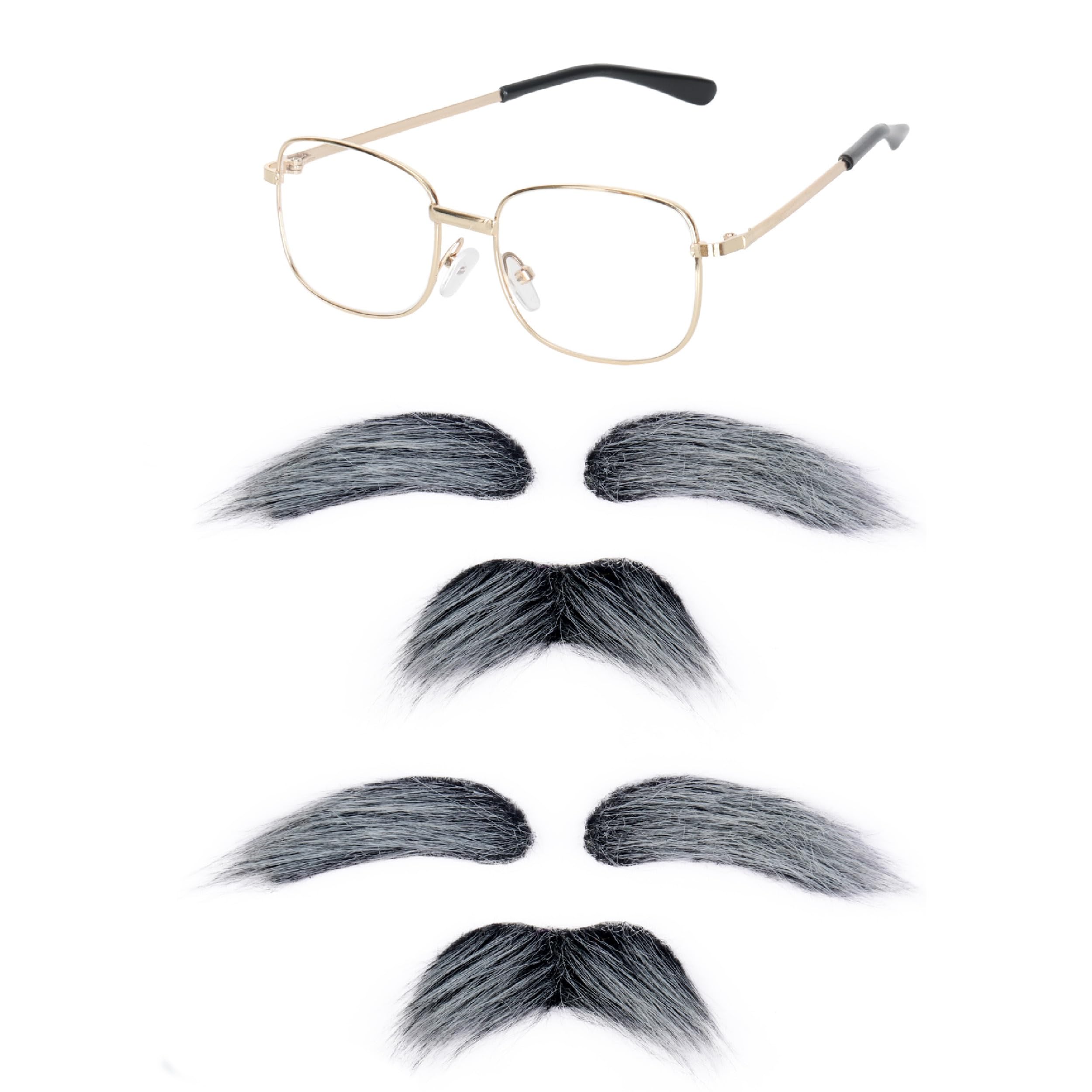 Yan Dream 100 Days of School Old Man Costume Glasses with Mustache Eyebrows Grandpa Costume Accessories