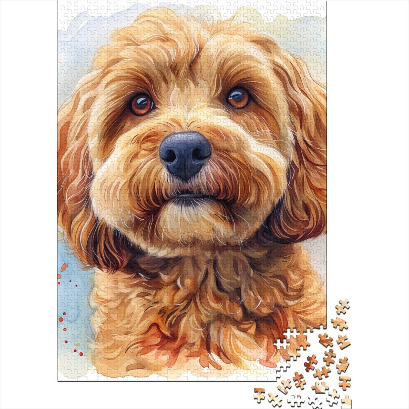 DHBANEIOK Cockapoo 1000 Piece Jigsaw Puzzles for Adult Cute Jigsaw Puzzle 1000 Pieces Puzzle Difficult And Challenge Educational Stress Relief Toy Puzzle for Stress Relief 1000pcs (75x50cm)