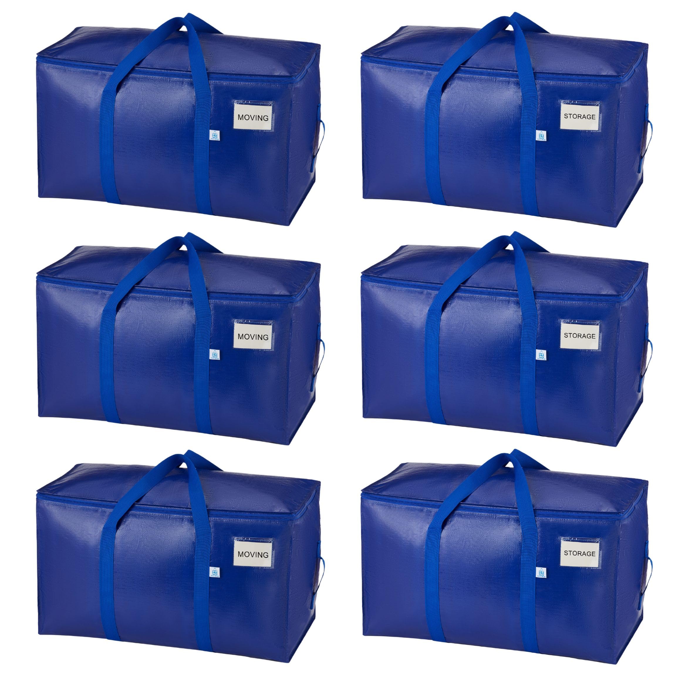 VENO 6 Pack Extra Large Moving Bags with Zippers & Carrying Handles
