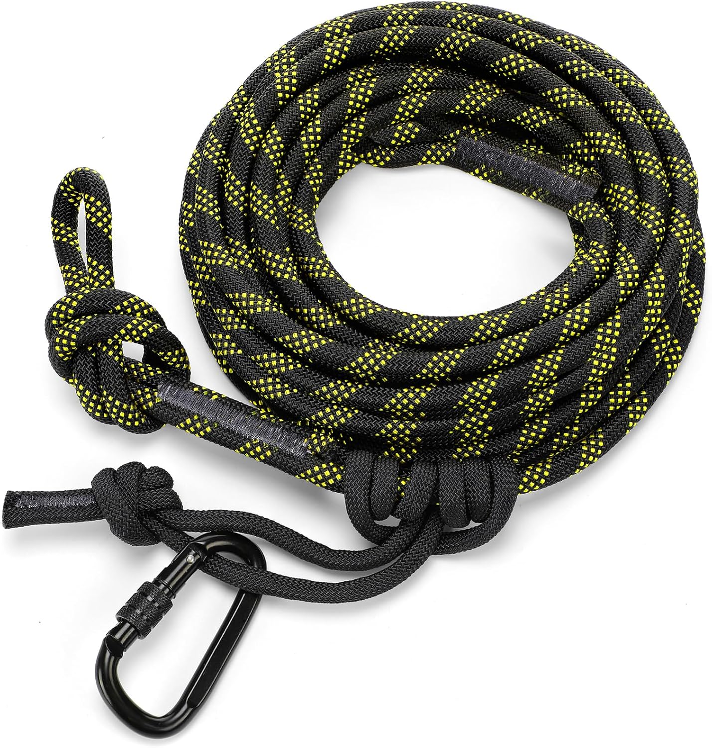 30 Ft Hunting Safety Rope for Tree Stand - Heavy Duty Concealed Hunting Linemans Rope with Hook & Adjustable Knot, Durable Tree Tether for Tree Harness Accessories