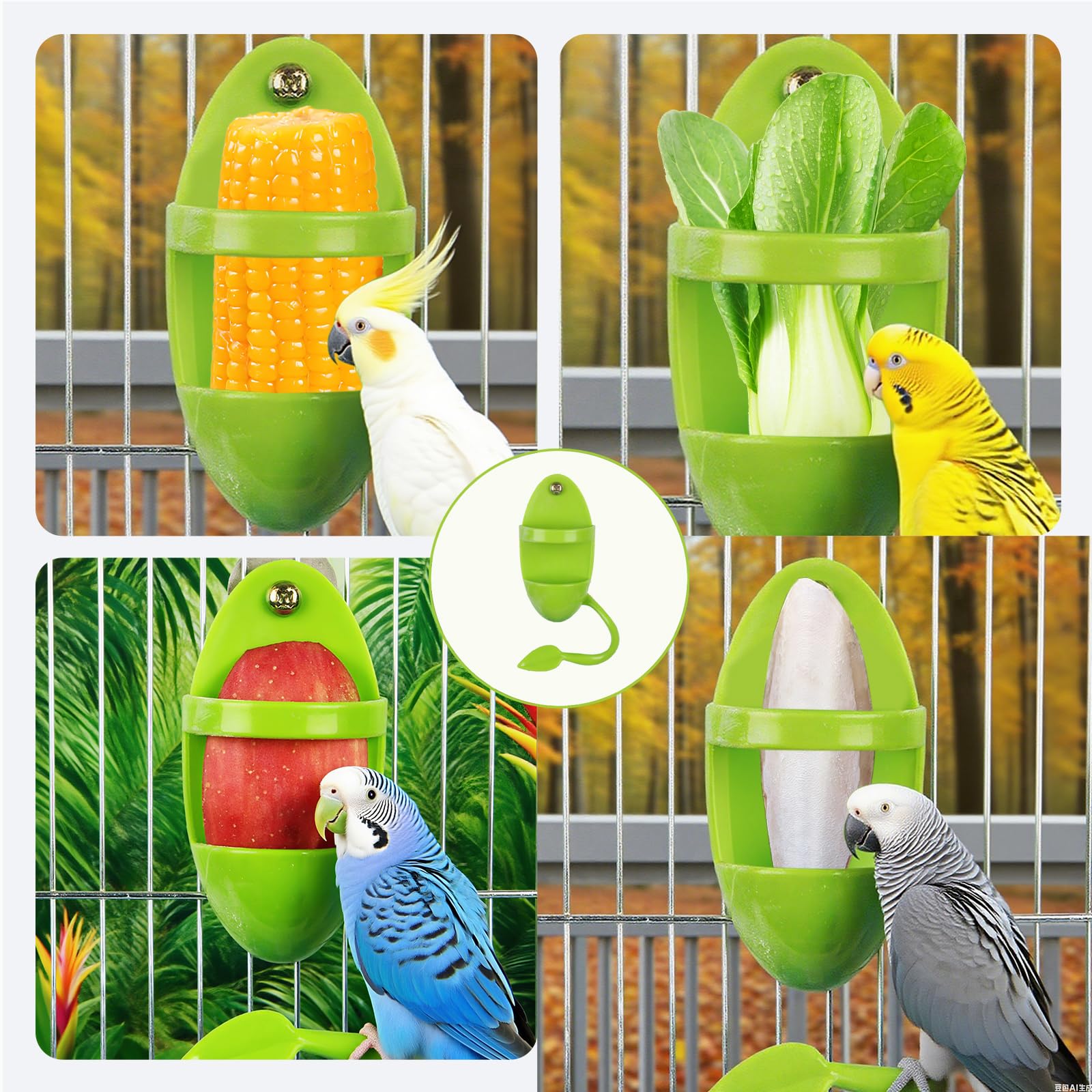 2pcs Cuttlebone Holder for Bird Cage, Plastic Food Holder for Cuttlebone for Birds, Parakeets, Cockatiels, Budgies and Finches - Cuddle Bones Feeding Rack - image 5