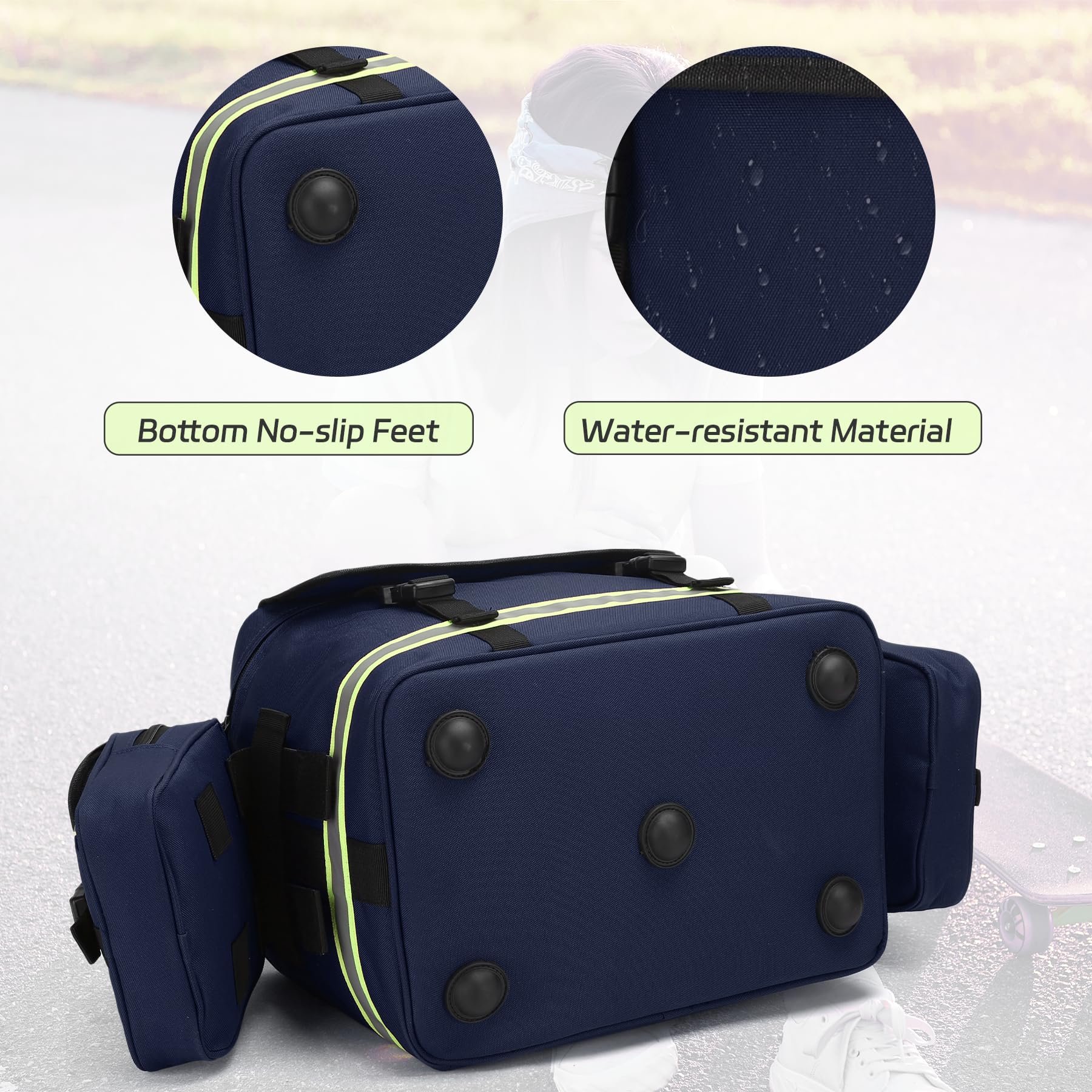Bolsa de primeros auxilios azul con dos bolsas