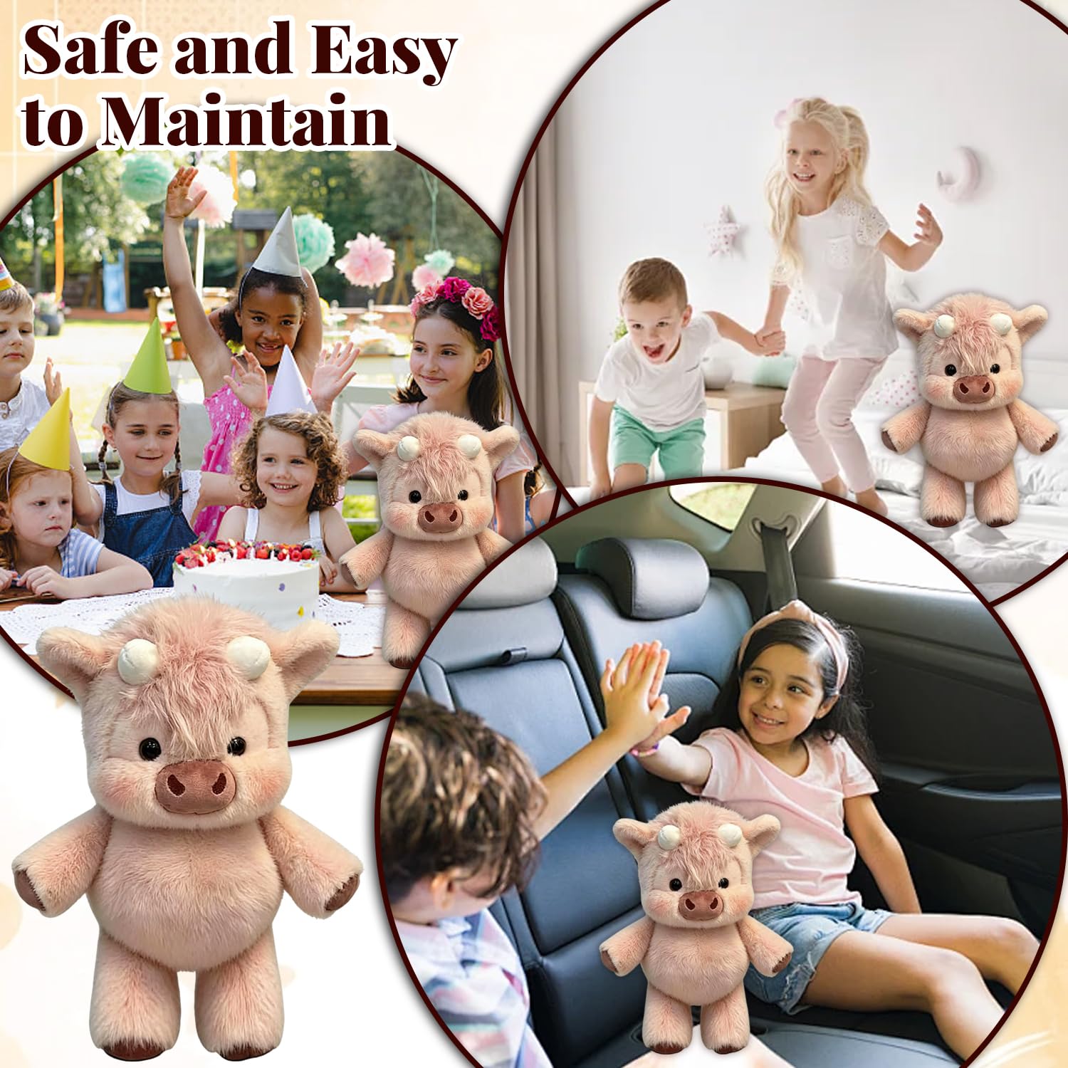 Peluche che Corre, 45cm Mucca Morbido Peluche, Plush Cow Stuffed Toy Soft, Peluche Highland Cow, Pupazzo Che Corre, Peluche Mucca Che Corr-e, Peluch-e Vitello Che C-orre, Per Ragazzi E Ragazze