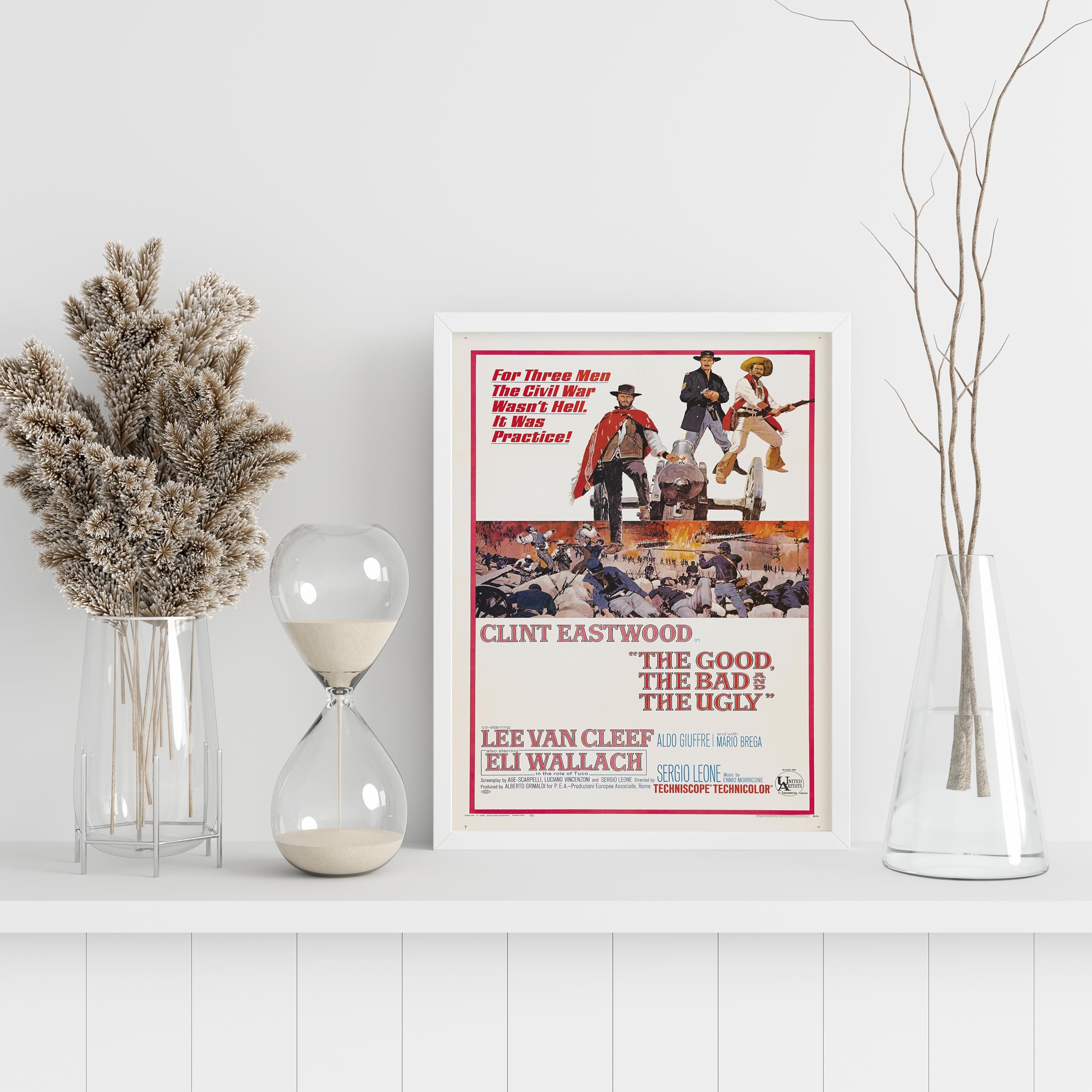 The Good, the Bad and the Ugly (1966) Retro-Classic Movie Framed Poster Print Wall Art Image Home Decor Artworks Framed Poster Different Sizes and Colours