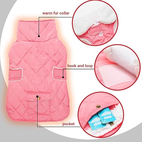 Miniatura 3 de ORZECHKO Abrigo de invierno para perro, forro polar resistente al viento, cálido y grueso, ropa para nieve, lluvia y clima frío, chaleco verde para