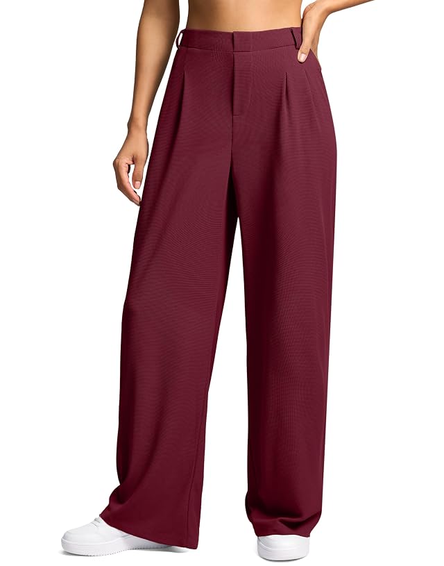 G Gradual Womens Wide Leg Pants High Waisted Waffle Knit Business Casual Slacks 2025 Office Dress Trousers Pants
