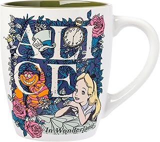 Silver Buffalo Disney Alice in Wonderland Featuring Alice and the Cheshire Cat Ceramic Mug, 25 Ounces