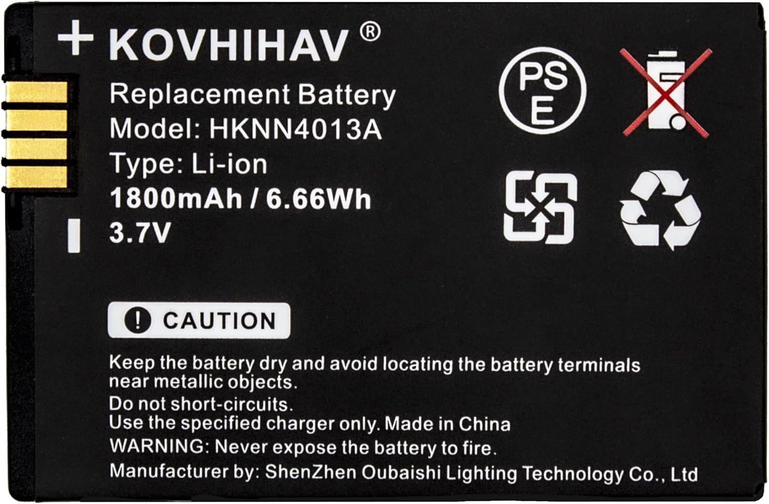 (5-Pack) Replacement Battery for Motorola HKNN4013A HKNN4013 BT90 DLR1020 DLR1060 DLR110 1800MAH