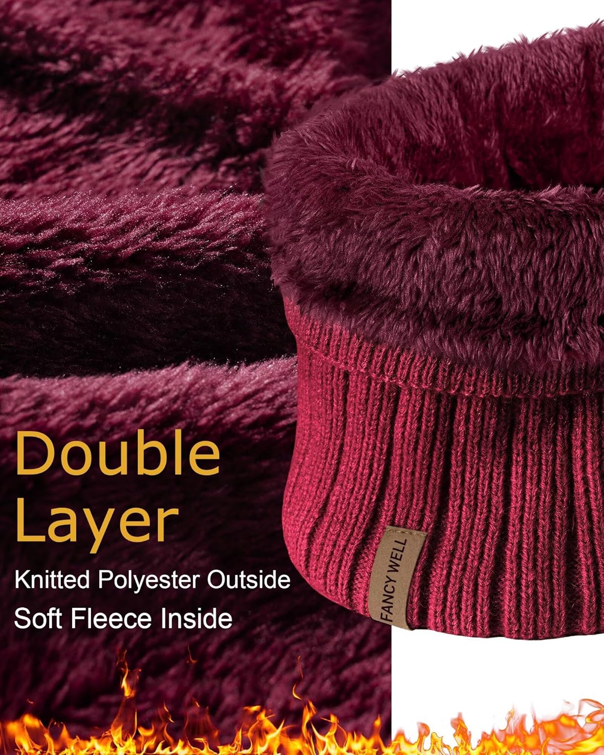 Winter Neck Gaiter for Men – 3 Pack Ski Neck Warmer, Fleece Face Mask Cover, Cold Weather Neck, Neck Warmers - Image 3