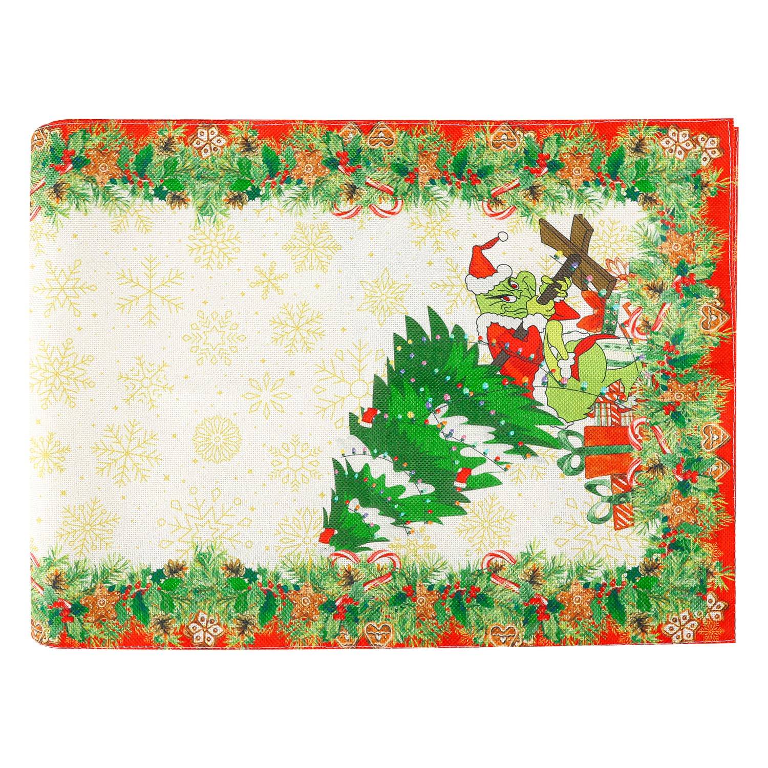 Rumyve Red Christmas Table Runner,Christmas Elf Party Decor Merry Christmas Table Runner For Xmas Holiday Home Kitchen Table Decorations(Stlye C)