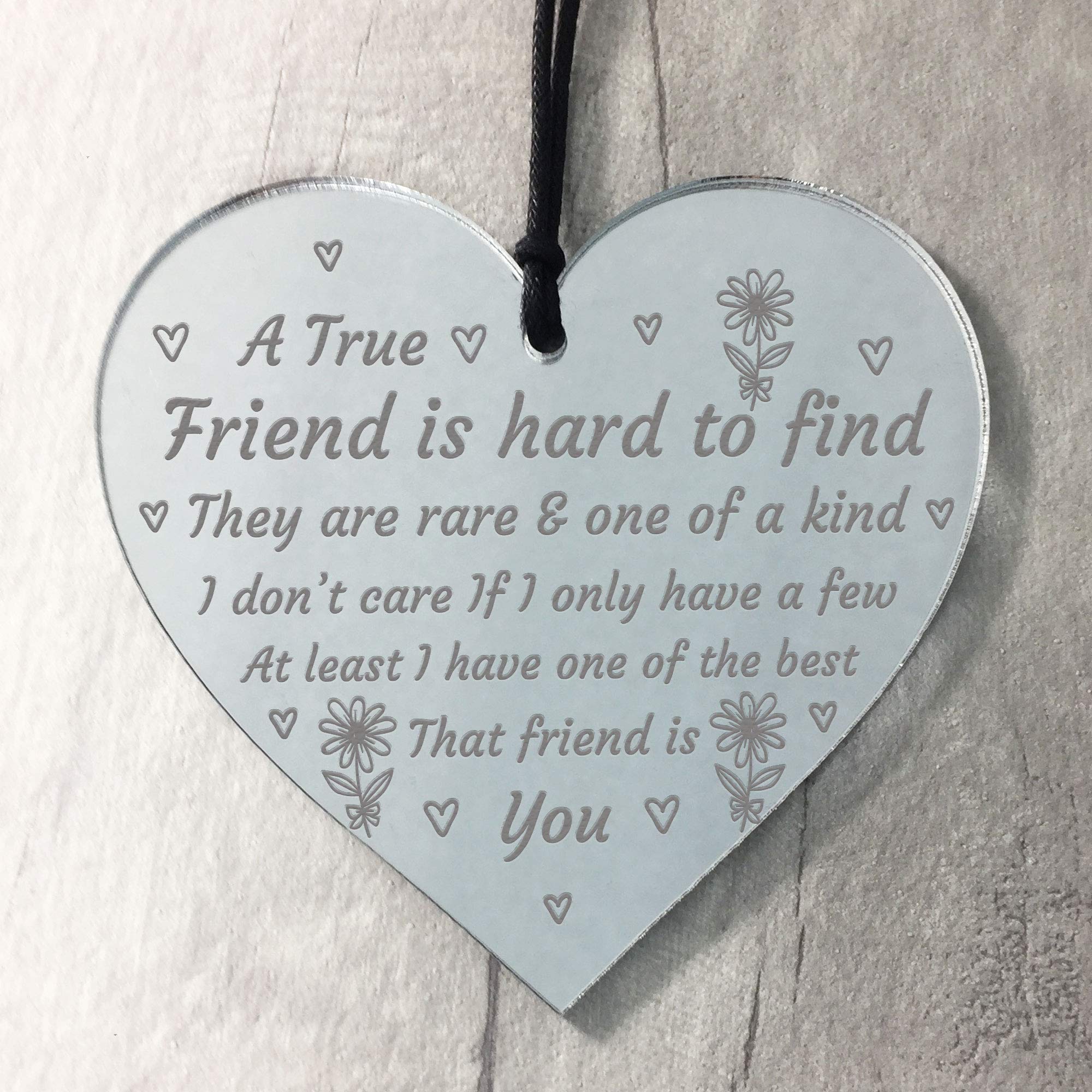 True Friend Friendship Gift For Women Heart Best Friend Gift Thank You Plaque Gift For Her Him