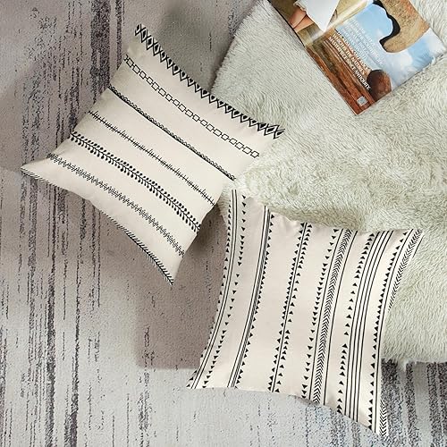 Miniatura 3 de ArtSockect- Juego de 4 fundas de almohada decorativas para decoración del hogar, cuadradas, 18 x 18 pulgadas.