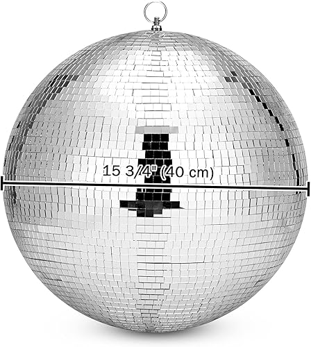 Miniatura 9 de Yescom 16 "Disco Espejo Bola de Vidrio DJ Dance Club Iluminación de Escenario Fiesta Casa Negocios Ventana Exhibición Decoración de vacaciones