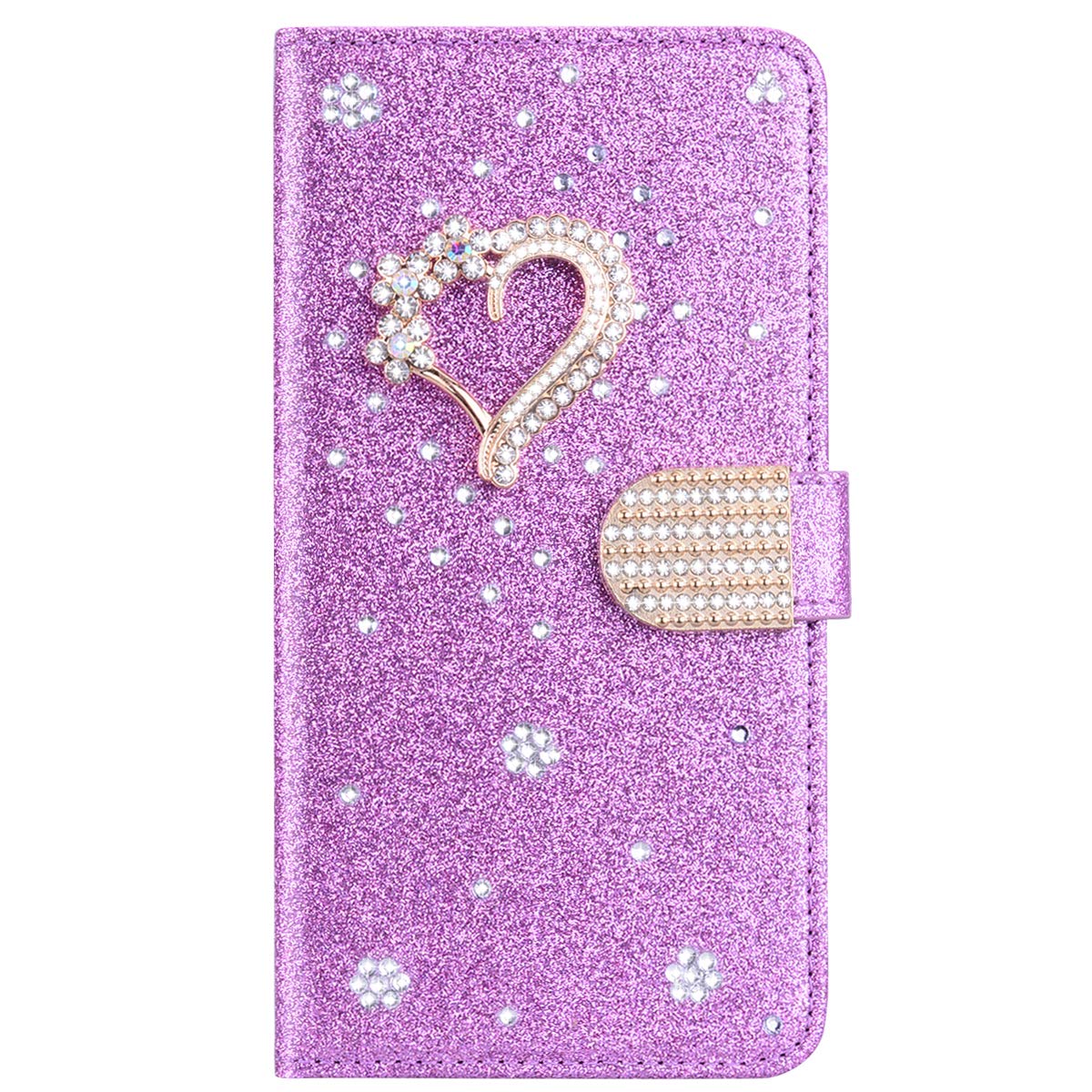 BLOTECH Strass Wallet Custodia per Realme 12 5G Cover Bling Bling Glitter Brillantini Brillante Case Shell Wallet PU e Glitter Brillanti 3D Ali degli angeli Angel Strass Cover Magnetico Cover