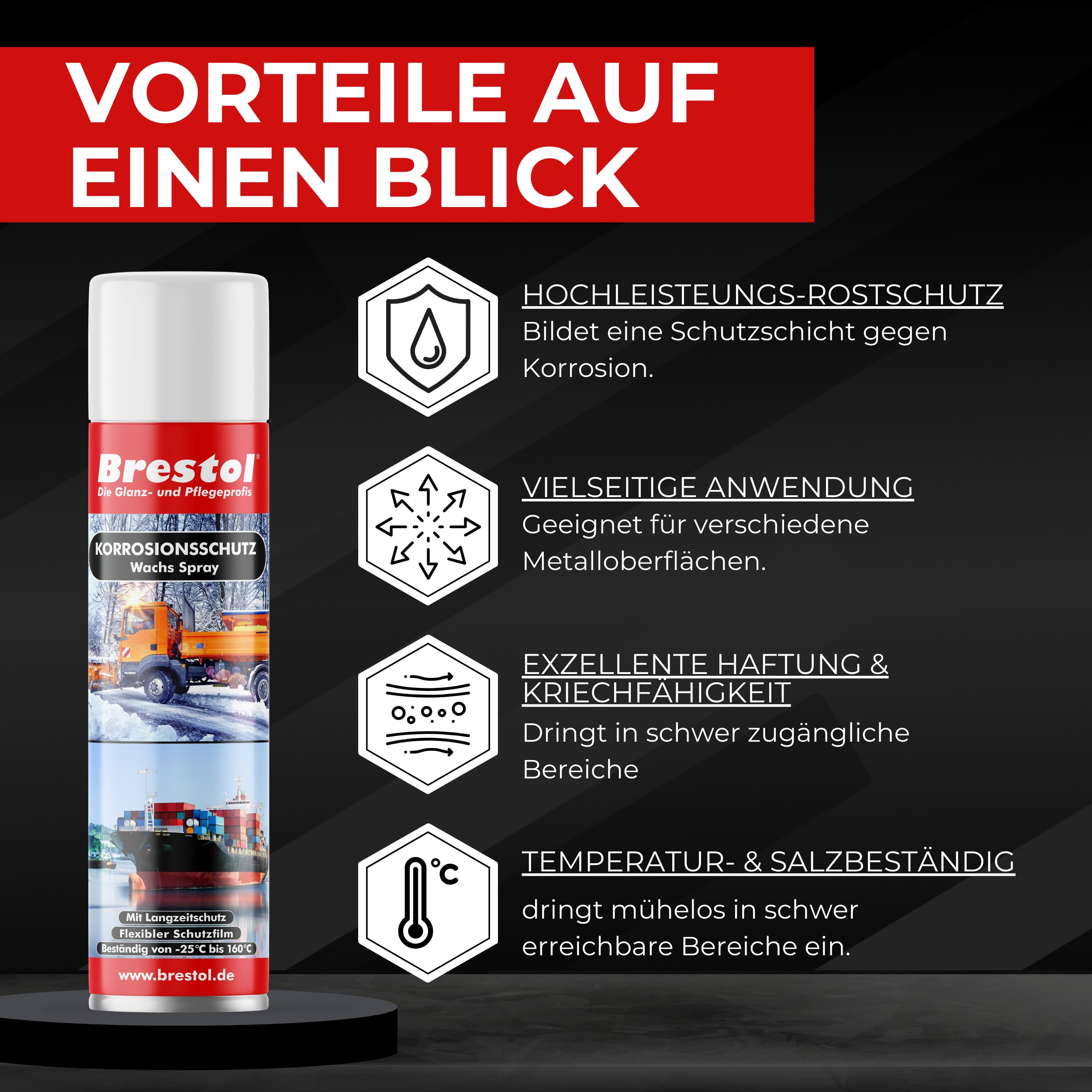 BRESTOL 7576.3 - Spray de cera de protección contra la corrosión, 12 unidades de 400 ml
