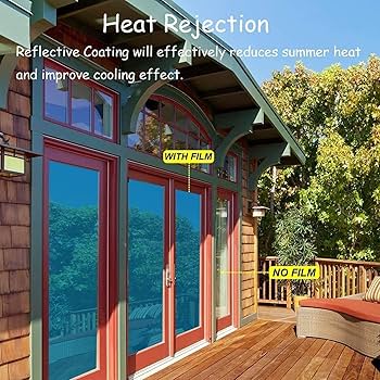 Film Miroir Fenêtre HOMTOL 110x400cm - Anti Regard, Anti Chaleur Et Anti UV - Protection Vie Privée