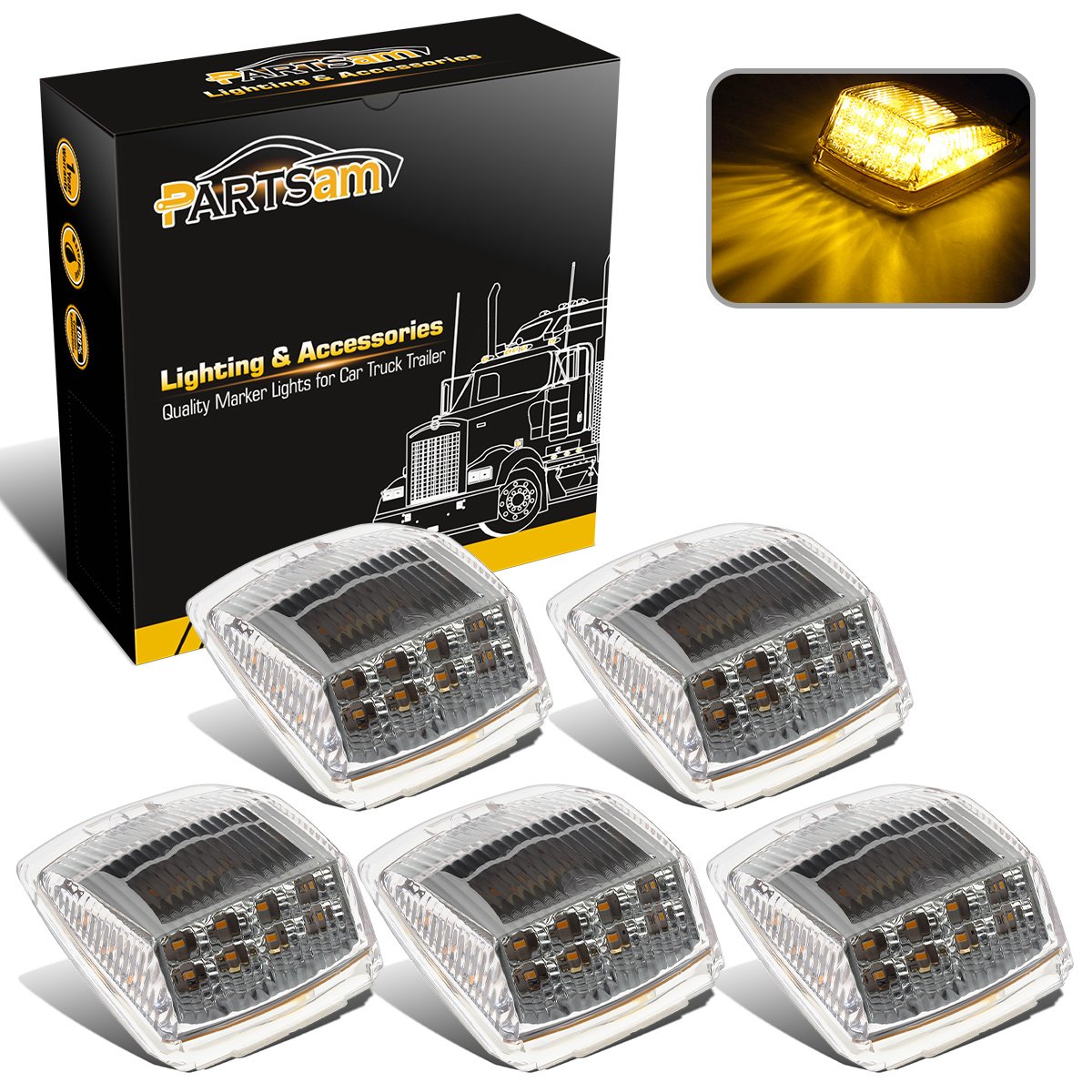 KIMJA ペンライトカバー Amazon.com: Partsam 5pcs 17 LED Clear Lens 5 * 3.75
