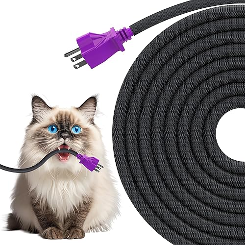 Miniatura 13 de Protector de cable para 1 cable de 25 pies 3/10 pulgadas, protectores flexibles de cables contra mascotas que no se mastican para organizar cables,