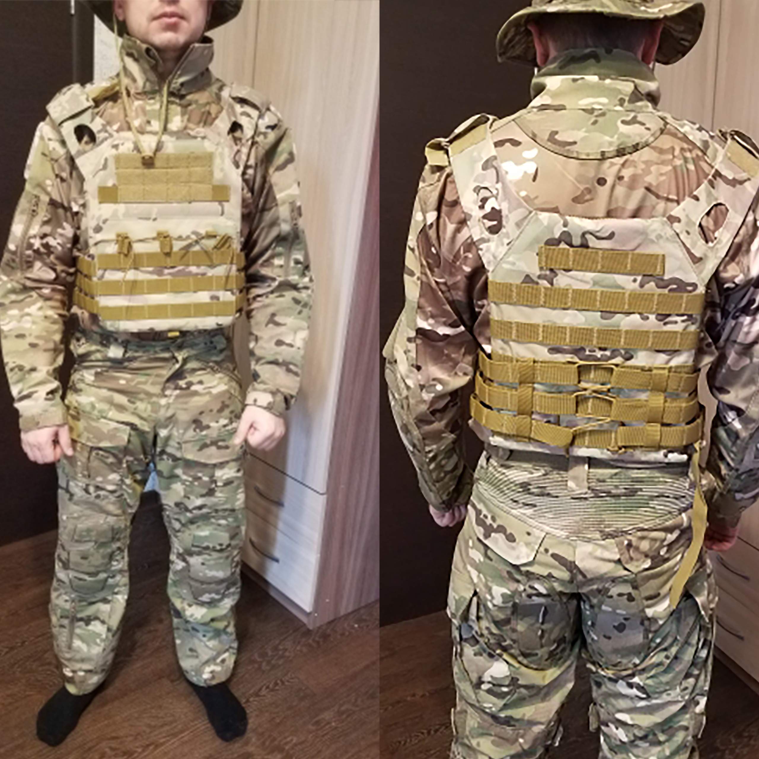 Chaleco Táctico Militar para Airsoft Entrenamiento Caza Ejercito de Combate Camuflaje con 3 Portacargadores y Ajustable Paintball Multicam Juego en Equipo de Protección Profesional