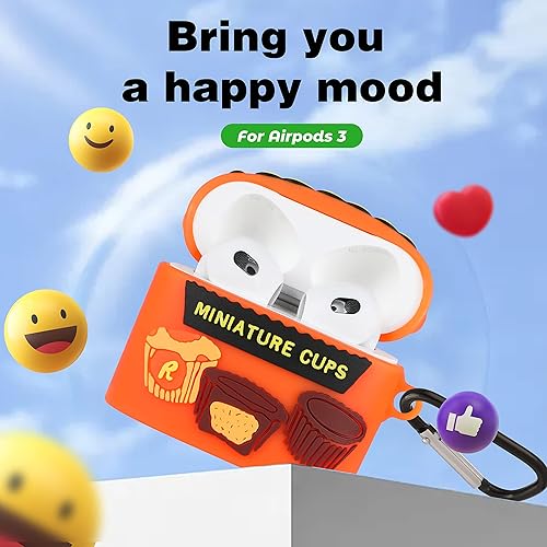 Miniatura 3 de Mulafnxal Funda para Airpod 3 de 3 generación de dibujos animados 3D Kawaii única cubierta de silicona divertida moda divertida diseño de alimentos