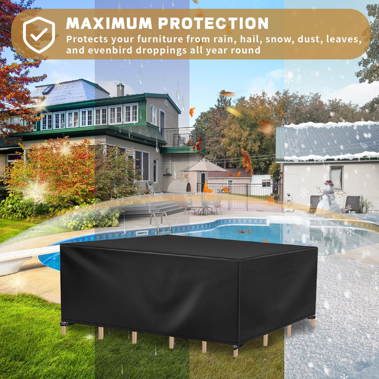 Housse De Protection Salon De Jardin,Juste De Protection Pour Parasol