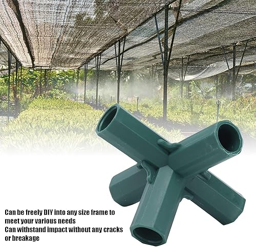 Miniatura 7 de Conector de marco de jardinería, conector de esquina de 5 vías, 8 estacas para plantas, tubo de esgrima, soporte para plantas, marco de invernadero,