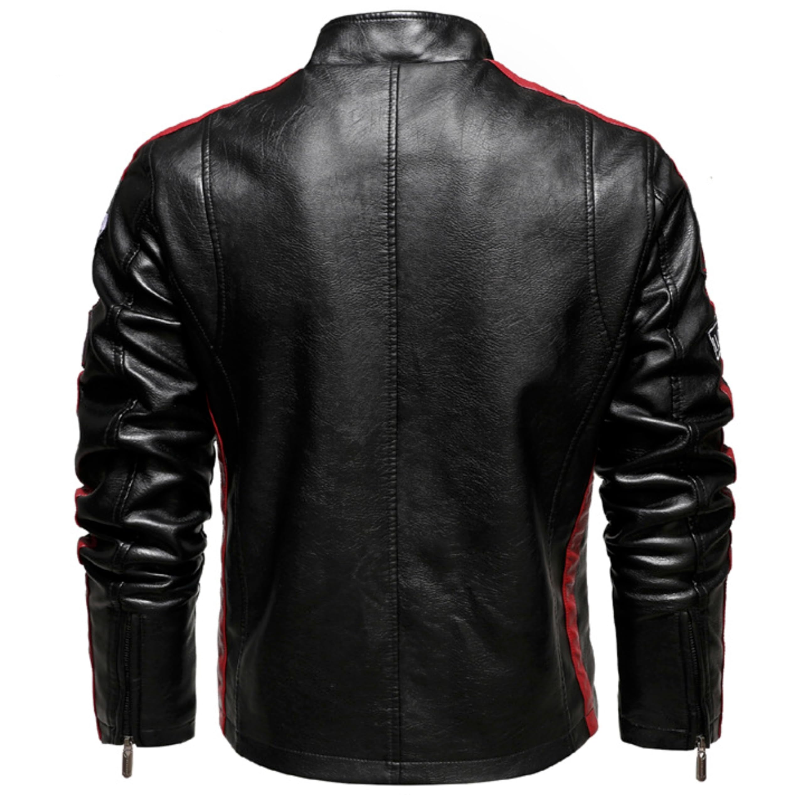 Chaqueta para Hombre de Piel sintética. Cazadora de Cuero sintético estilo Motero. Moda Casual de Cuero Vegano. Biker - Motociclista.
