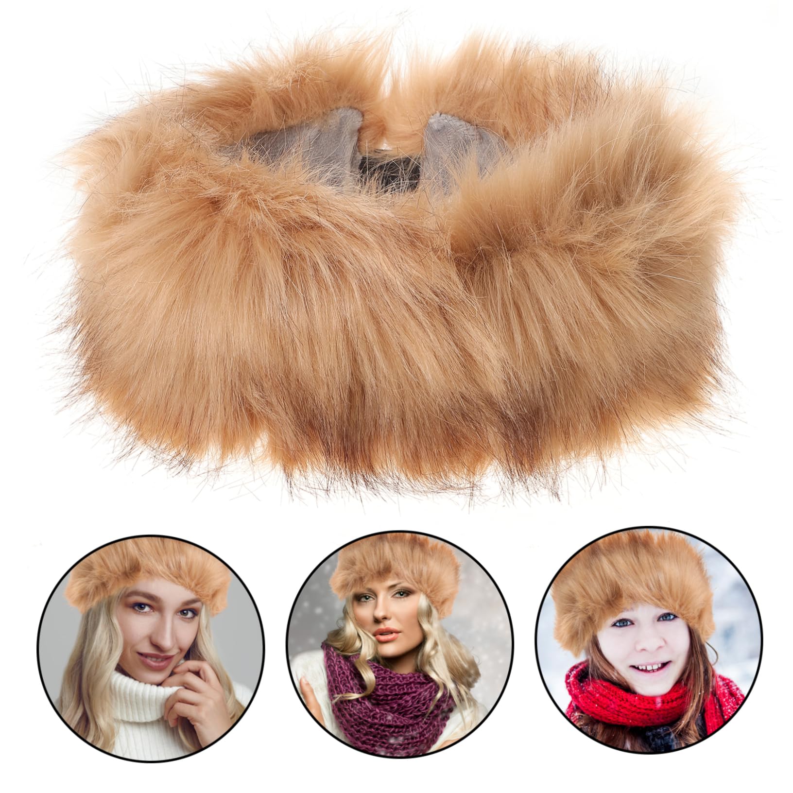 SOIMISS 5pièces Bandeau Fausse Pour Femmes Cache-oreilles Chaud Et Élégant Accessoire De Mode Hiver