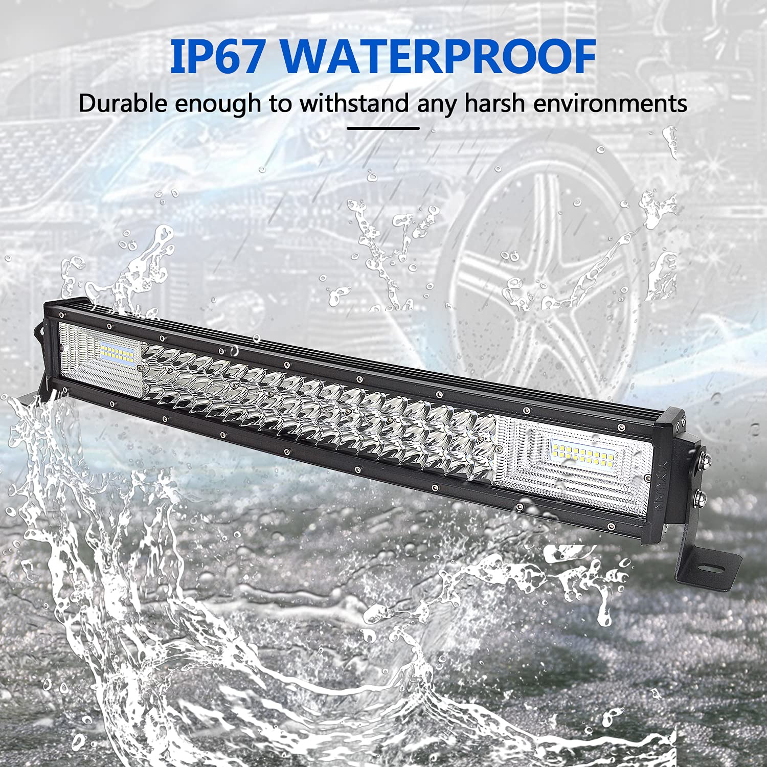 Barre LED Incurvée 56cm 270W Willpower - Projecteur LED Spot + Flood 12V 24V Étanche Pour 4x4, Camion, Tracteur Et Bateau