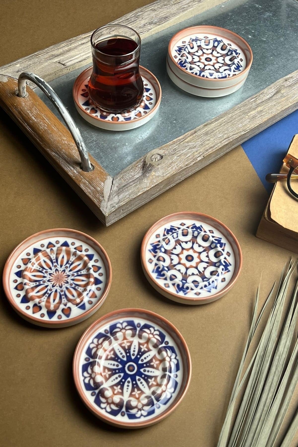 Tabakevi Tabak Evi Stoneware Mozaik Red Sefa 6 Lı Çay Tabağı 10Cm