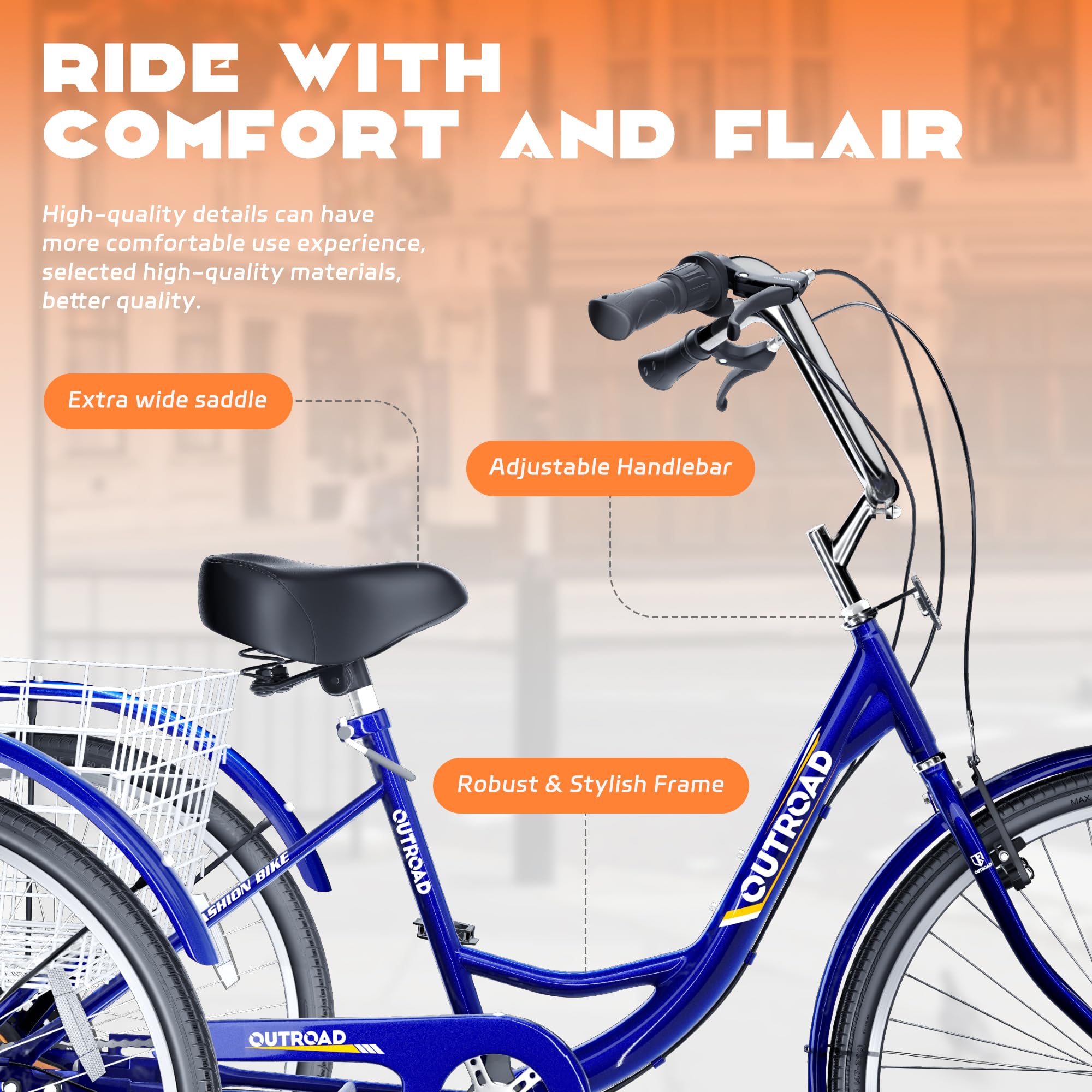 Amazon | Max4out 7速大人用三輪自転車 大型バスケット付き 24