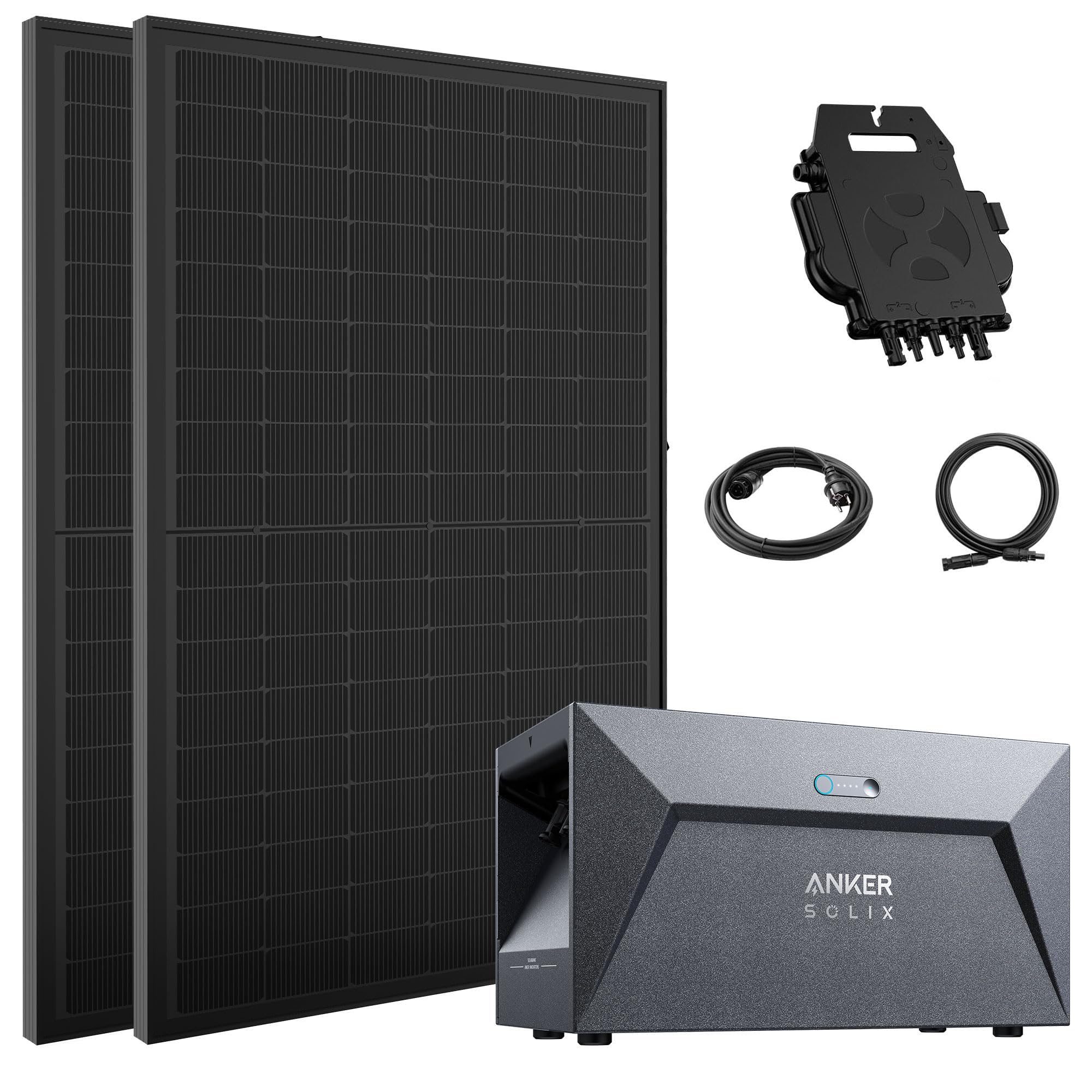 ALLDREI Balkonkraftwerk 880W Mit 1,6kWh Speicher - Komplettset Mit 2x Solarpanel & Wechselrichter