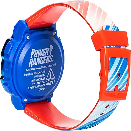 Miniatura 8 de Power Rangers - Reloj para niños, bisel iluminado con luces giratorias, pantalla LCD, fácil de leer, correa de plástico ajustable, perfecto para