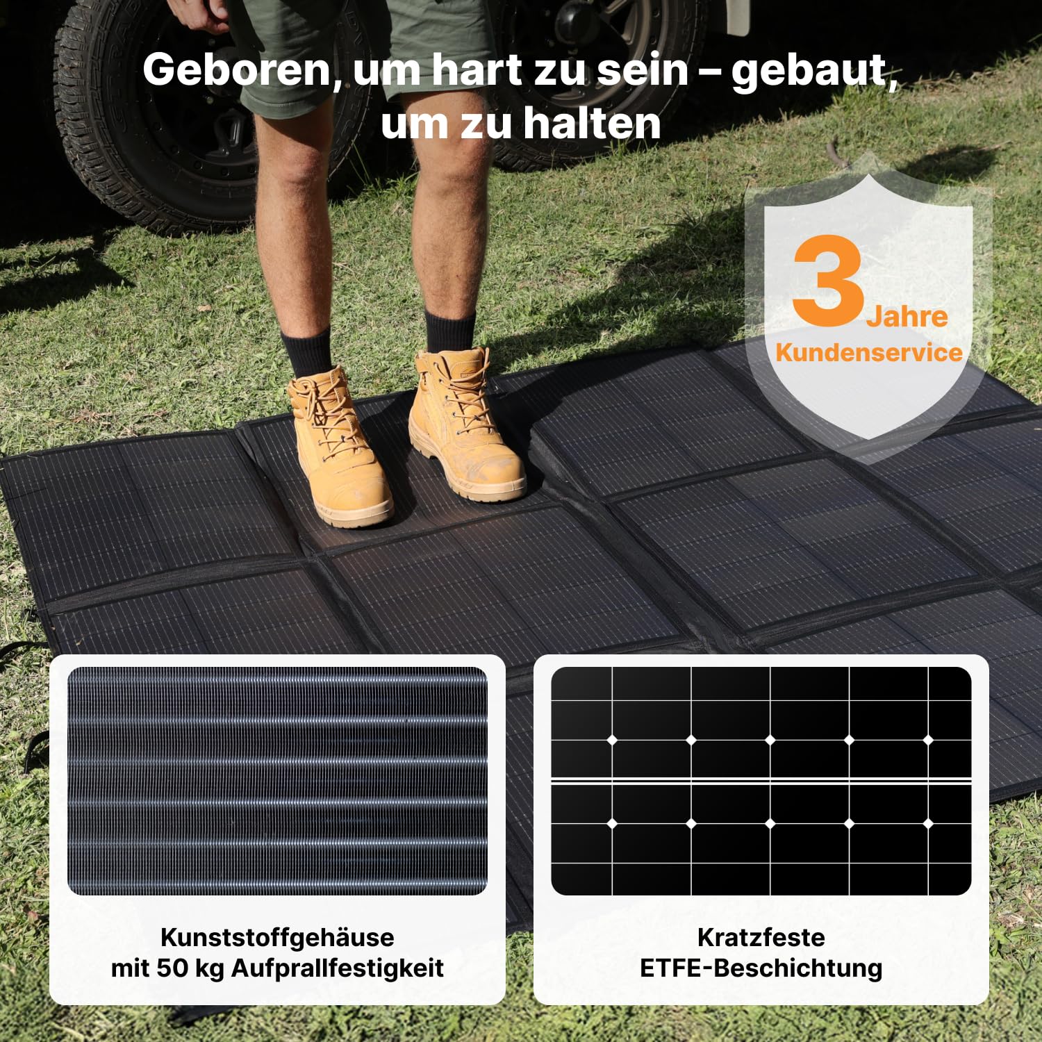 Faltbares Solarpanel 440W 7,8 kg Tragbare Solar-Tasche 2×220W Solarmodul 25% Wirkungsgrad Leichter Solarladegerät Camping Wohnmobile SUV Marine