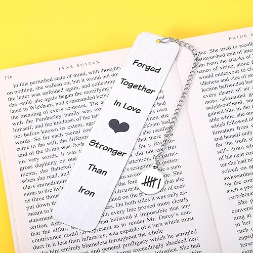 Miniatura 3 de Marcapáginas de regalos de 6 años de hierro para mujeres y hombres, regalos de aniversario de boda para él, ella, divertidos regalos de sexto