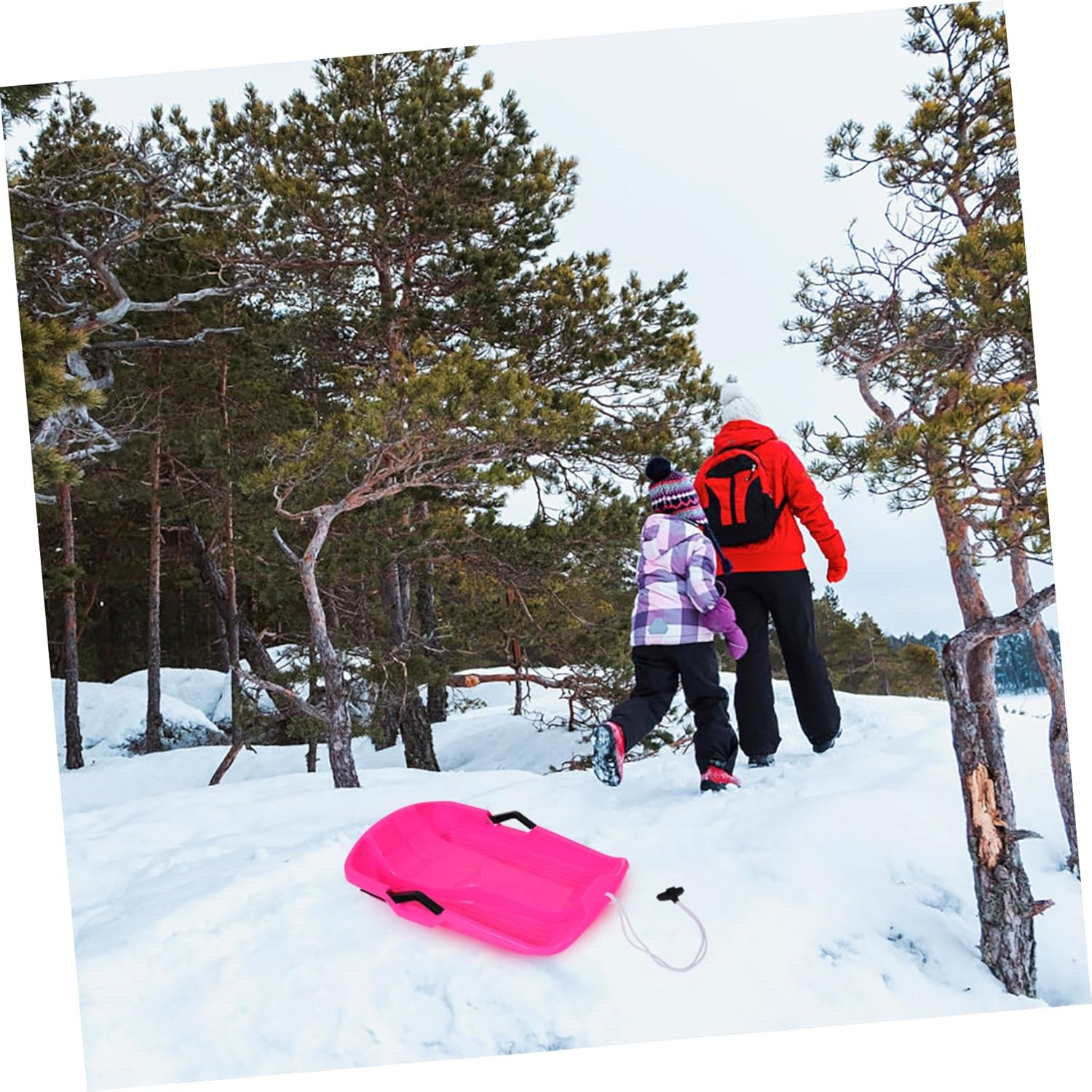 BESPORTBLE 1Pc Sliding Snow Board with Pull Rope Creative Skiing Board for Outdoor Fun Thicker Design for Safety and Flexibility for Snow Grass and Ice Skating