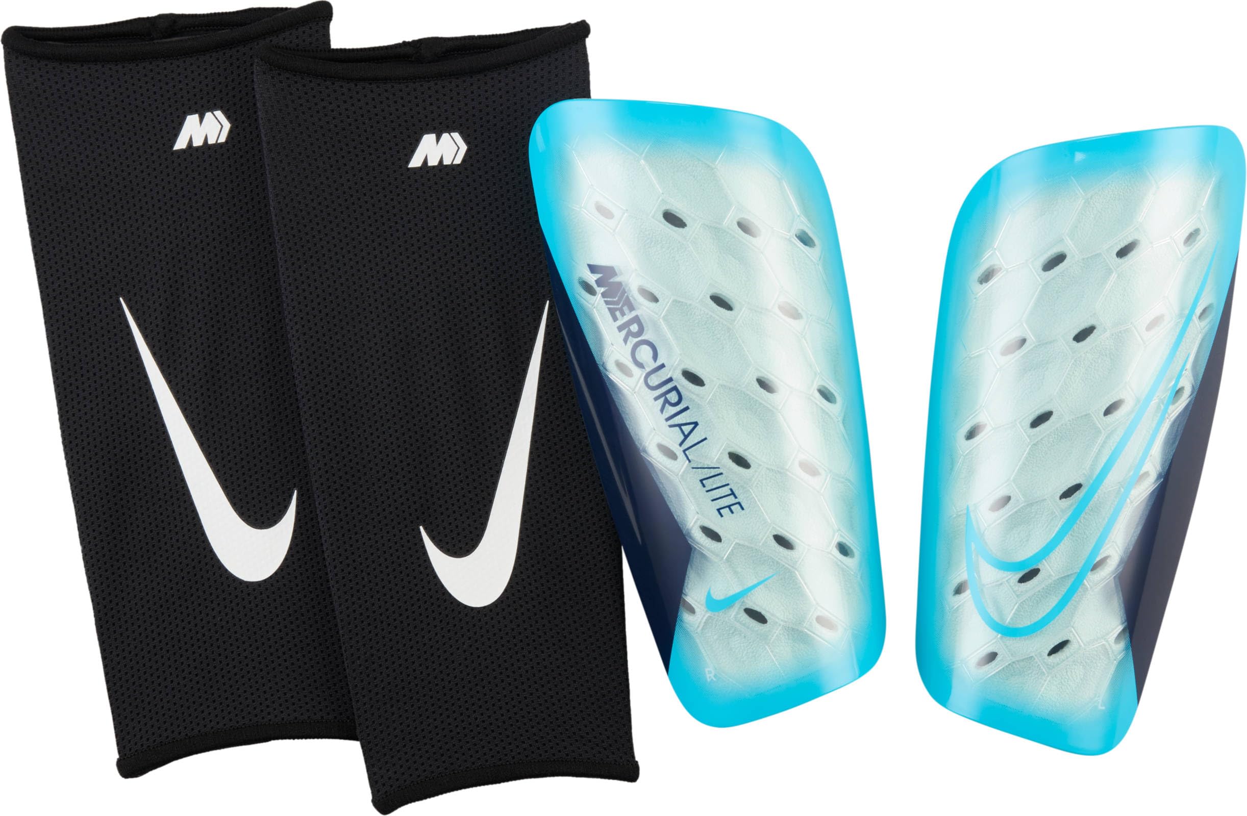 Nike Unisex Mercurial Lite - FA22 Shin pads Blue Fury/Black/Blue Fury XL - Image 2