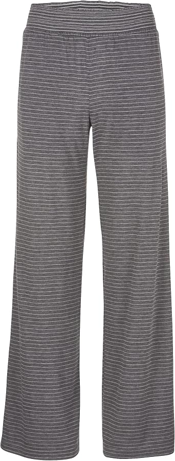 boxercraft Evelyn Wide Leg Pant for Women with Shirred/Ruffled Waistband, Black/Oxford-2X