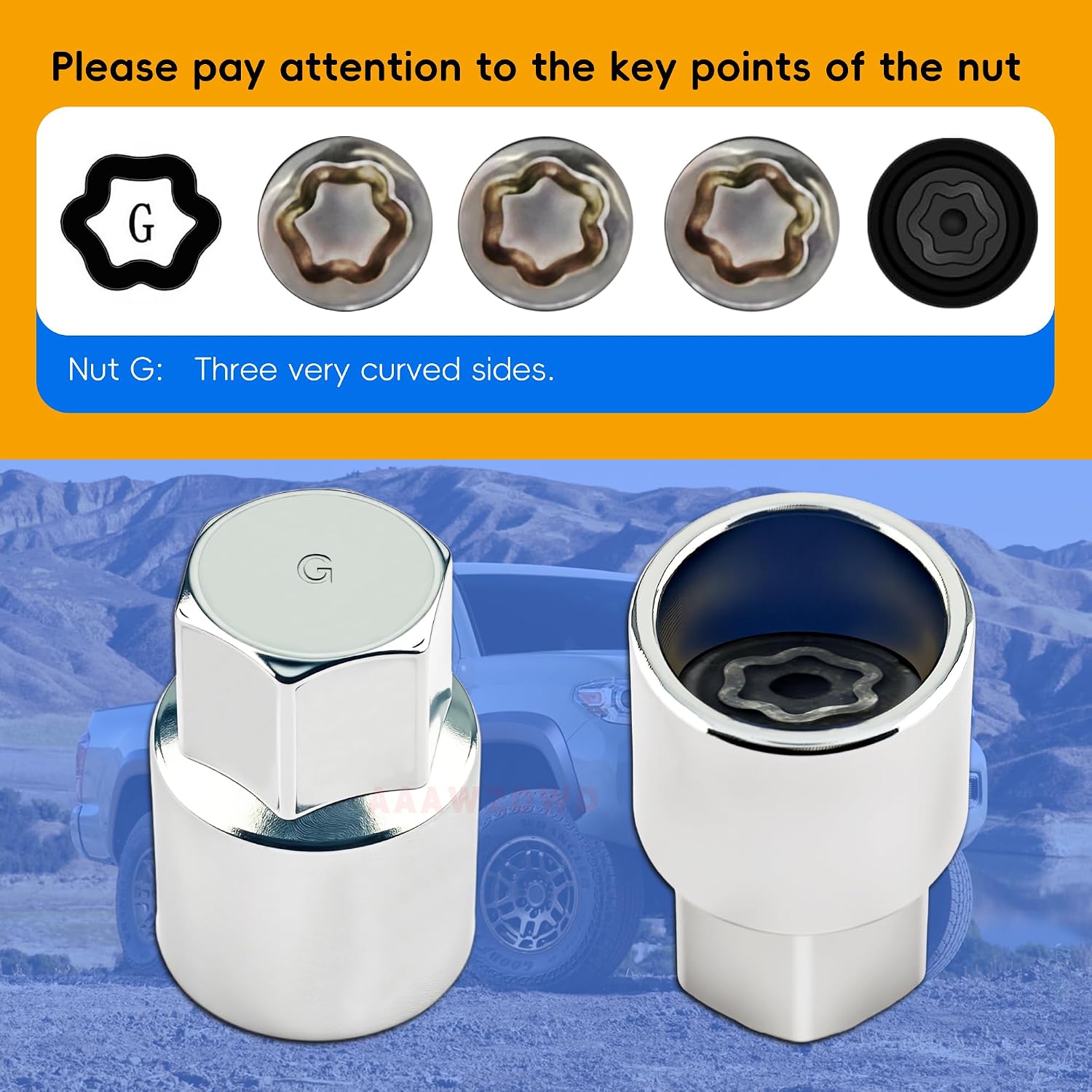 #G for Toyota Wheel Lock Key Compatible Toyota Lexus Tacoma G-Wheel Locking nut Key Removal Tool