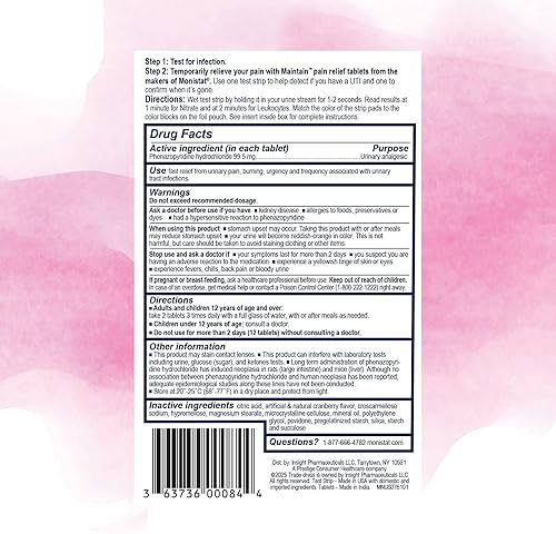 Miniatura 7 de Monistat Kit de mantenimiento de infecciones urinarias, kit de infección del tracto urinario 2 en 1, 2 tiras de prueba de infecciones urinarias y 12