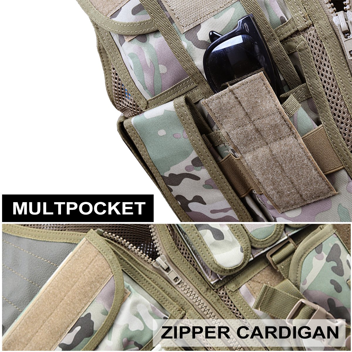 Goetland Gilet Tattico Softair in Poliestere 600D Maglia per Tattico Militare Gilet da Caccia per all' Aperto Campeggio Escursionismo S-XXL