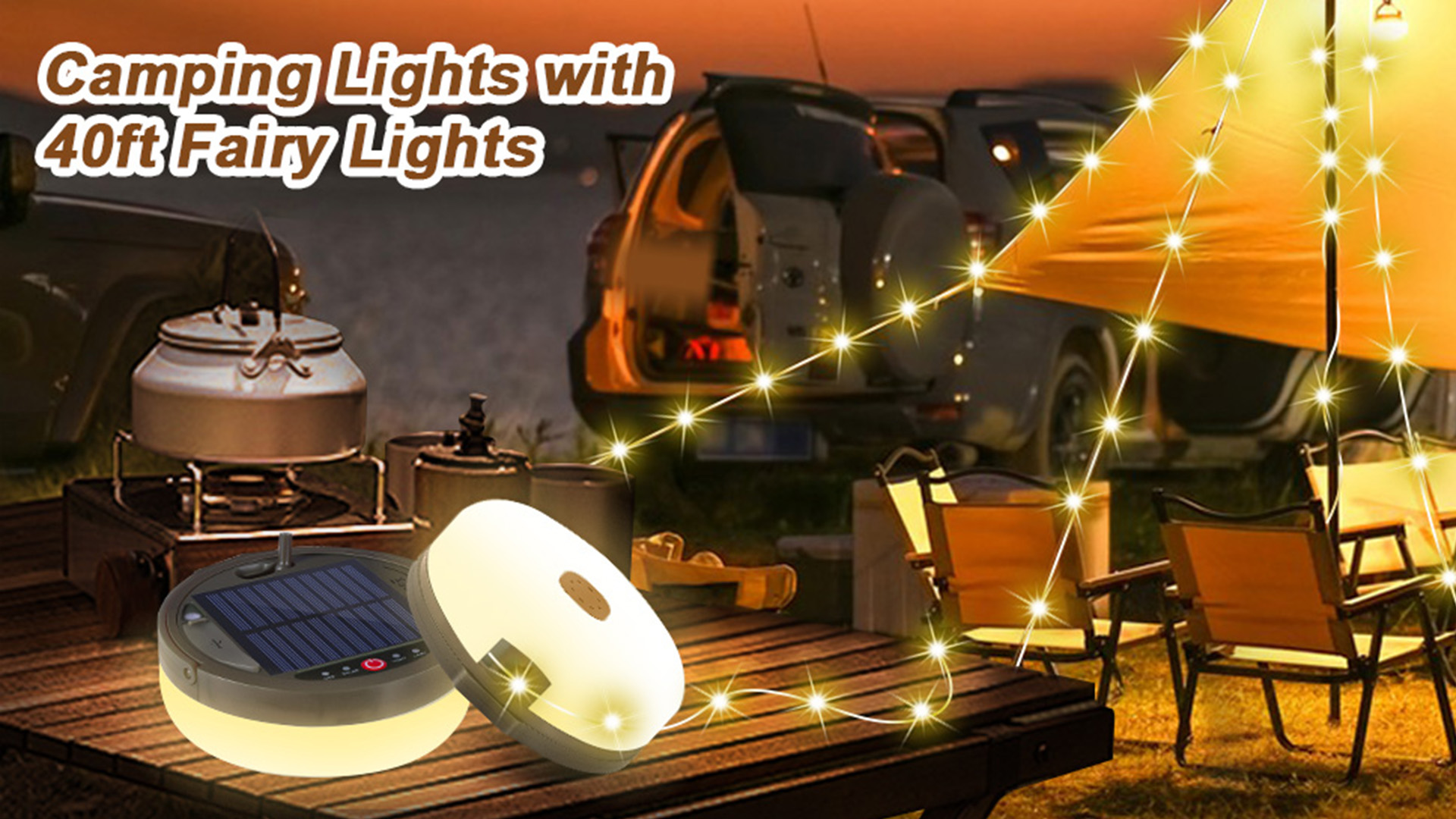 Amazon.com: Camping String Light 4 in 1 Retractable 42ft Solar