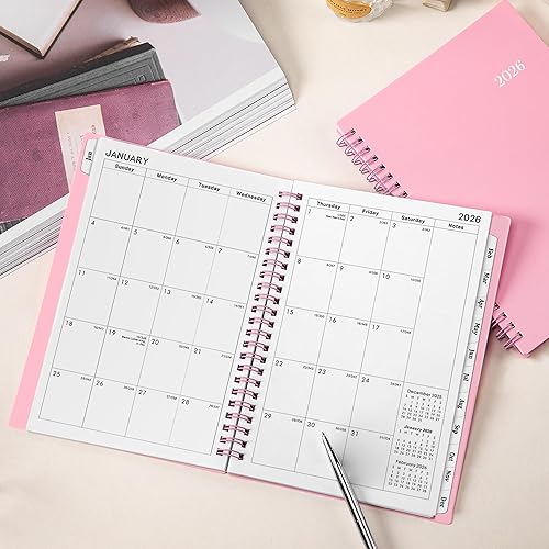 Vista 20 de Agenda 2026 – Agenda 2026, enero 2026 a diciembre 2026, 6.3 x 8.4 pulgadas, agenda 2026 semanal y mensual, pestañas coloridas, cubierta de Negro