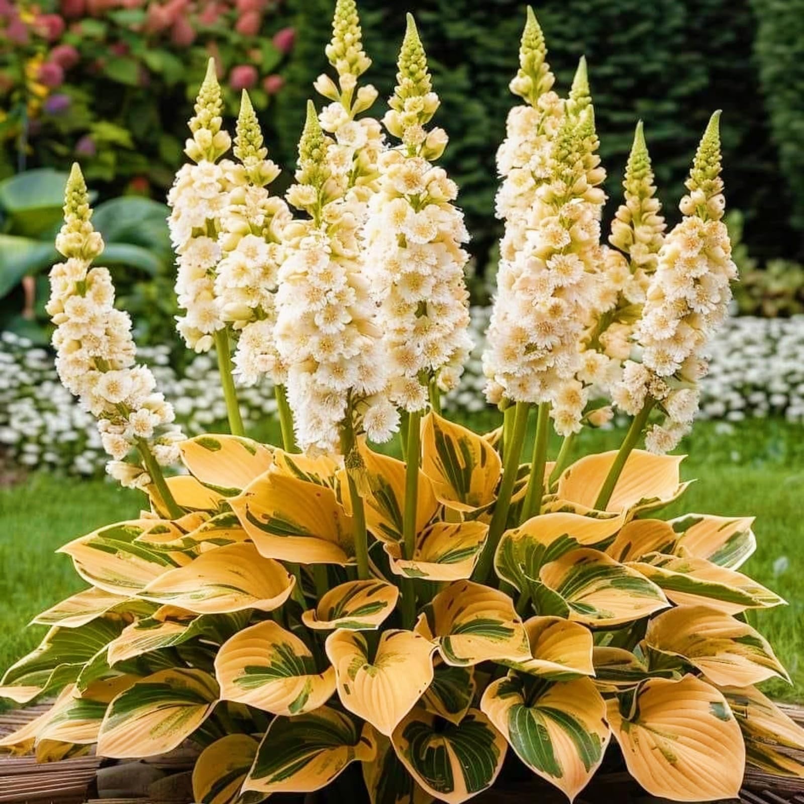 Hosta Bulbs for Planting, Hardy Perennial, Excellent Display, Mix Greening Flower, Natural Organic, Wedding, Balcony Garden, Landscape Design-6 Bulbs-B