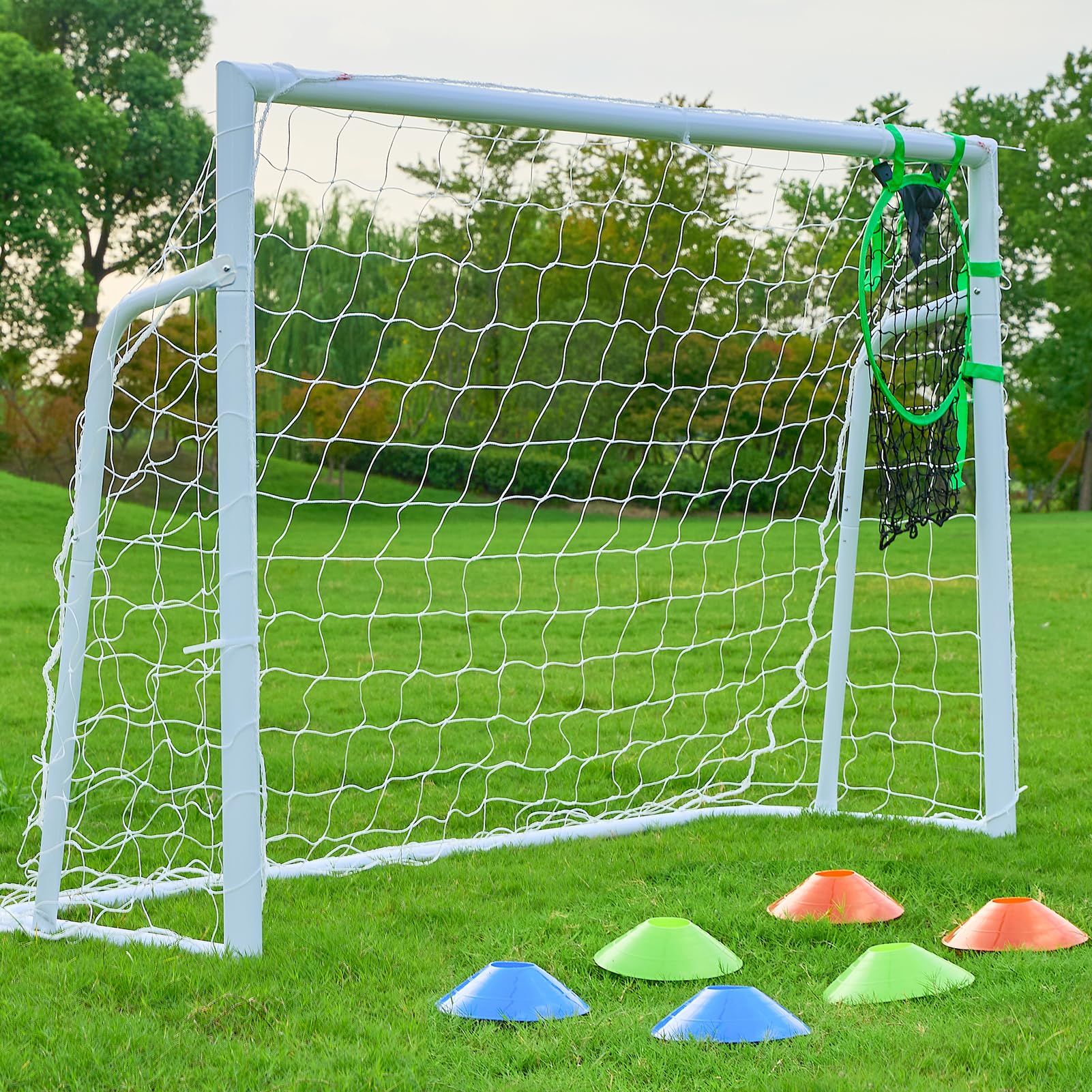 soccer goal 12×6, 8×6 and 6×4 ft soccer goals for backyard, 2"diameter steel soccer goal for kids and adults large soccer goal powder coated galvanized steel post with soccer target net for training