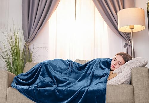 Miniatura 6 de Utopia Bedding Manta de forro polar, tamaño azul real, 10.58 ozm, de lujo, mullida, suave, antiestática de microfibra (60 x 50 pulgadas)