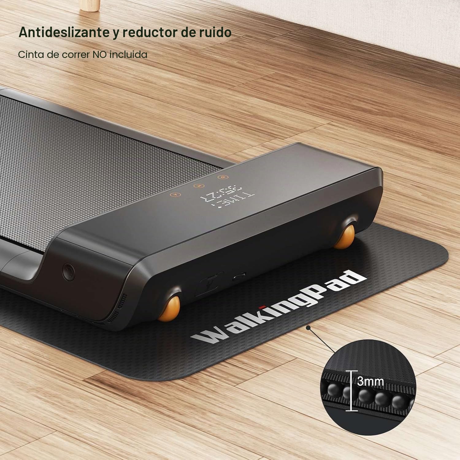 WalkingPad Esterilla protectora antideslizante para aparatos de fitness, 3 mm, tapete de equipo de ejercicio para cintas de correr para caminatas, bicicleta estática, cross trainer, máquina de remo
