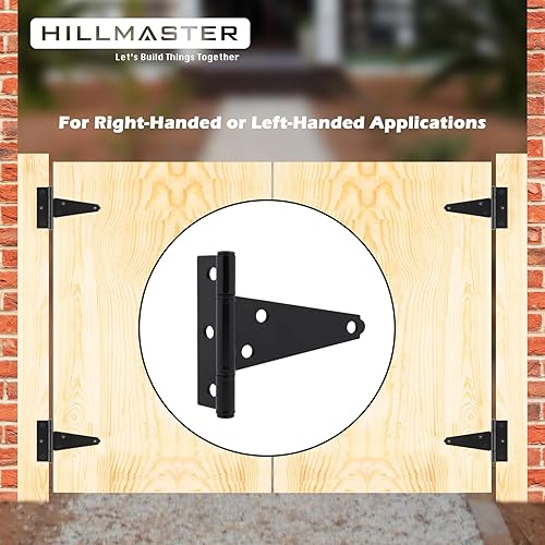 Miniatura 3 de Bisagras de correa en T de 4 pulgadas, bisagras de puerta de cobertizo, bisagras de correa de puerta, bisagra en T negra, bisagra forjada, bisagras