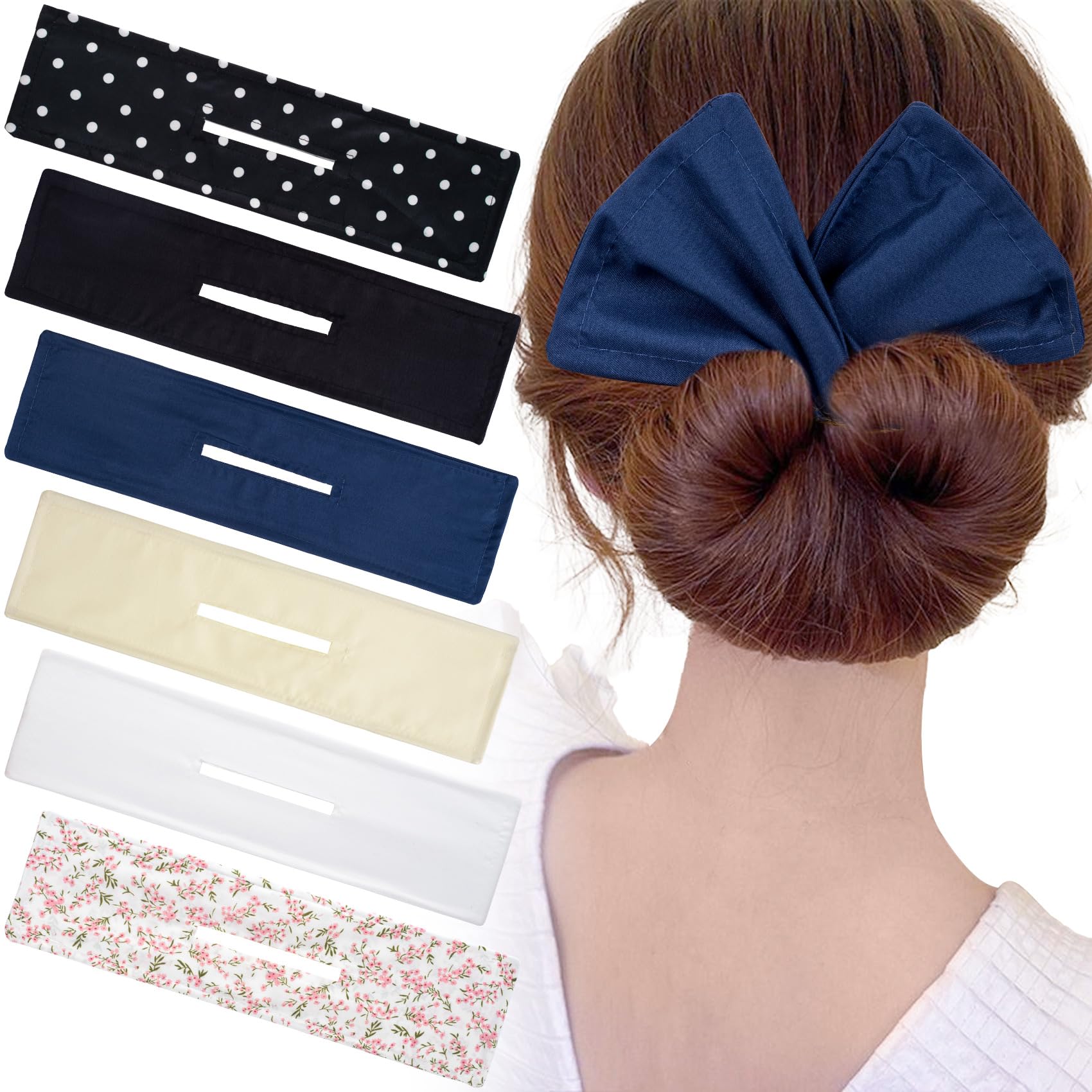 Dutt-Maker für Dutt, flexibel, Donut-Haarknoten, faule französische Lockenwickler, Dutt-Clips, Zubehör für Frauen und Mädchen, langes, dickes, dünnes Haar, 6 Stück