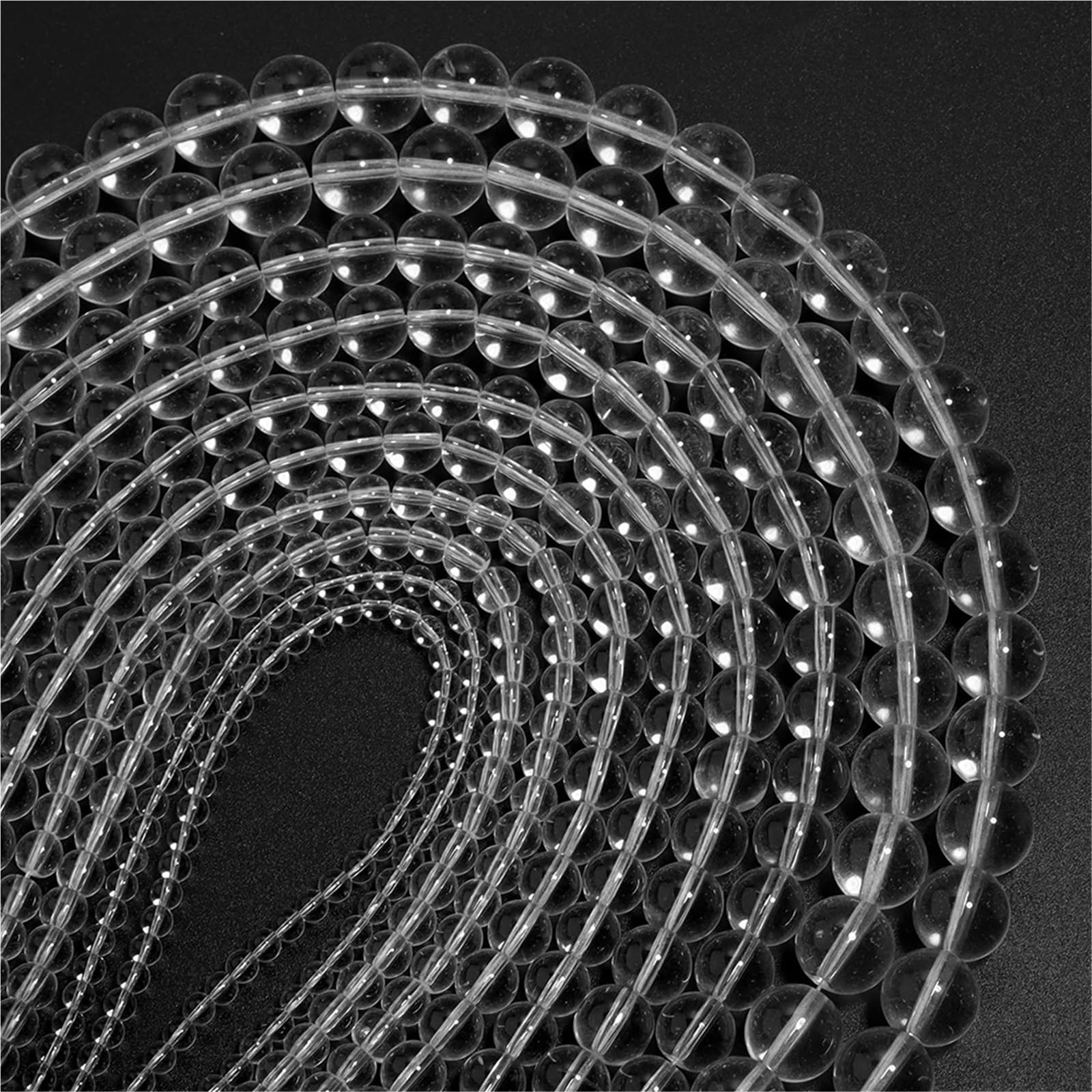 Cuentas de vidrio transparente 4/6/8/10/12mm, cuentas sueltas redondas blancas claras for fabricación joyería, suministros for pulseras y collares DIY Para Bricolaje(12mm approx 100pcs)